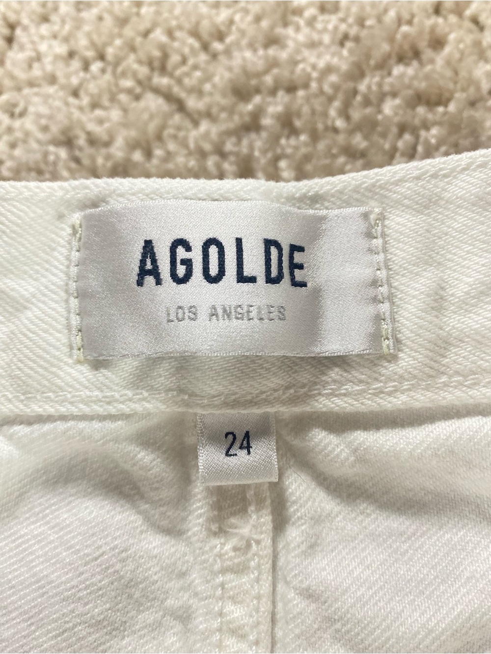 AGOLDE 90s Loose Fit 24 Enamel White Distressed Straight Leg Jeans Grunge Thrash - Picture 11 of 15